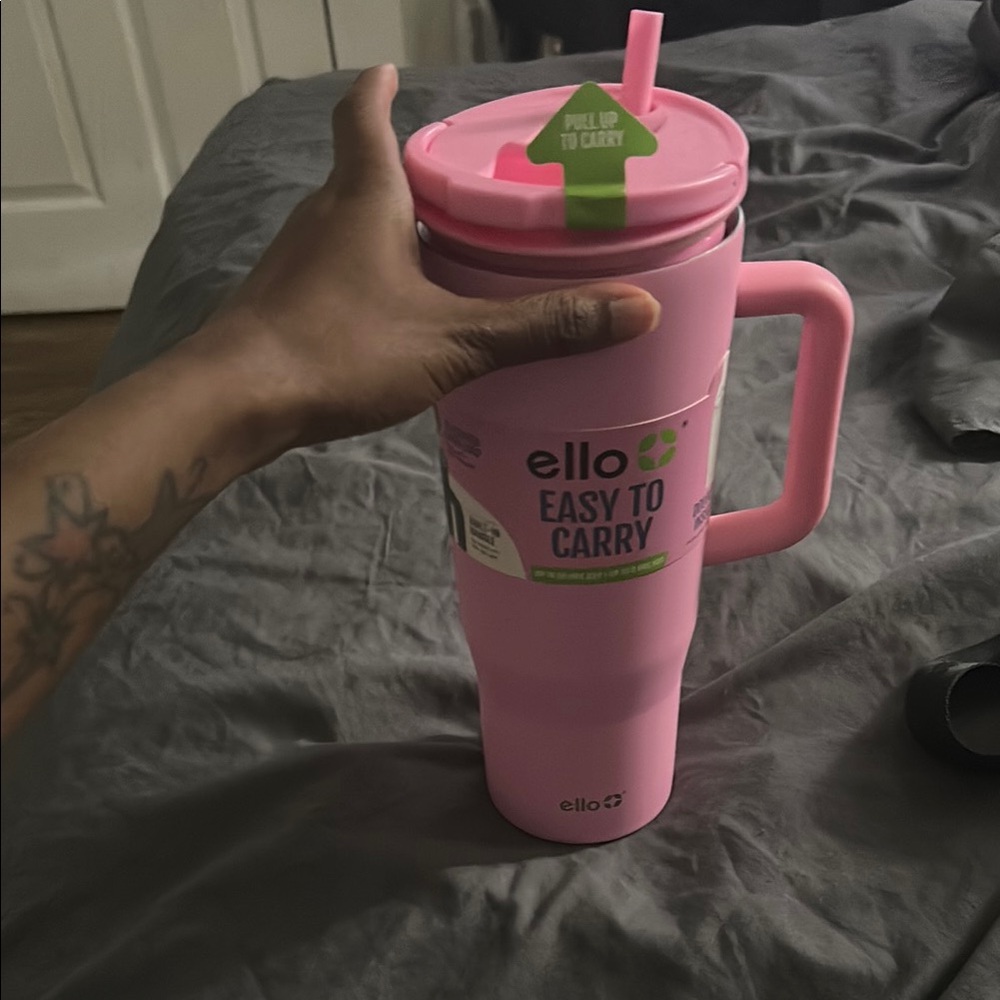 Ello Pink Tumbler with Handle